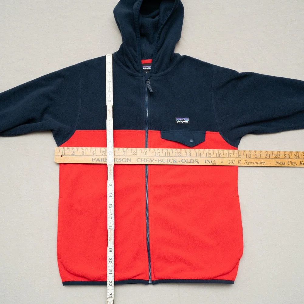Patagonia‎ Kids' Micro D Snap-T Jacket Red Blue Youth L 12